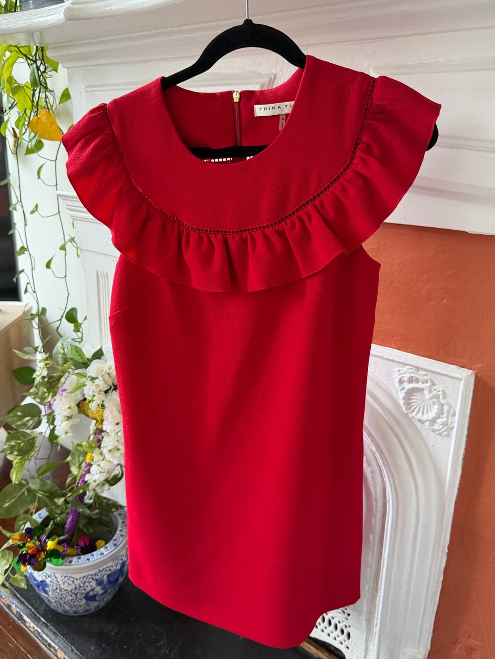 Trina Turk Red Ruffled mini dress